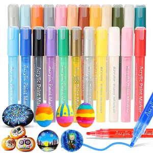 12Pcs/Set Factory Wholesale EN71 - 3 Certification Art Permanent Painting Metal Glass Acrylic Marker Acrylic Paint Pens Set