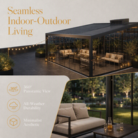 Anpassbare Größe Luxuriöser Motorisierter Bioklimatischer Aluminium Umweltfreundlicher Balkon-Pavillon Moderner Garten-Pergola