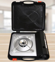 Réchaud à cassette portable ultra-fin, réchaud de camping avec étui de transport pour le camping et les pique-niques en plein air, brûleur à gaz butane léger