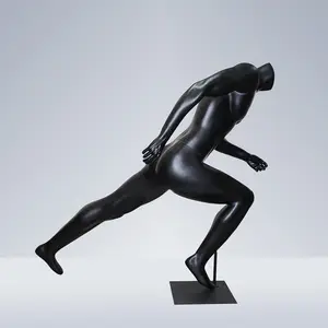 थोक काले फाइबरग्लास मांसपेशी पुरुष स्पोर्ट्स रनिंग डिस्प्ले पुतला फाइबरग्लास फुल बॉडी मैन रनिंग स्पोर्टिंग पुरुष पुतला