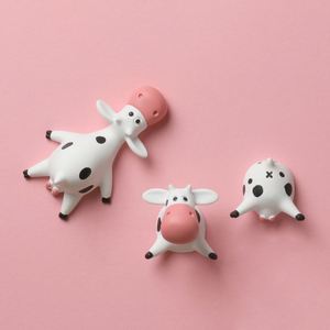 Autocollants de réfrigérateur en résine 3D, motif vaches et bière, personnalisés, décoration de réfrigérateur, aimants en forme de vache - Product Image 2