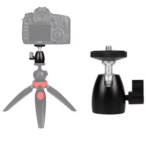 Universal 360 Swivel Ball Head Adapter With 1/4" Screw Mount Portable Easy To Use DSLR Camera Stand Tripod Head Flash Diffusers