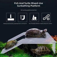 Plateforme de bain de soleil pour tortues brésiliennes amphibies avec ventouse, mangeoire à calcium et nourriture pour reptiles, en plastique, pour dropshipping