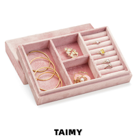Lot de boîtes à bijoux en velours pour mariage, personnalisables avec logo, portables, pour bagues, colliers, boucles d'oreilles, bracelets, emballage de rangement et présentoir cadeau