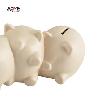 Alcancía de cerámica para niños y niñas, accesorio de tres cerditos, Ahorrador de dinero, Banco de monedas, novedad - Product Image 6