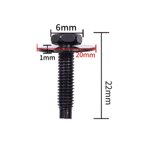 Hex Flange <b>Bolt</b> 6mm X 22mm Black Oxide Iron With Washer For Auto Motorcycle Parts - Product Image 1