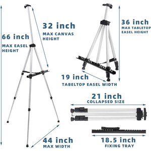 Soporte de exhibición portátil tipo trípode telescópico de aleación de aluminio Bertha para obras de arte y publicidad - Product Image 2
