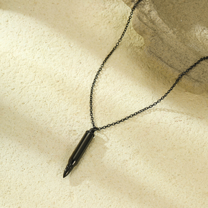 Bán Buôn Người Đàn Ông Của Thép Không Gỉ Liên Kết Chuỗi Vòng Cổ Tùy Chỉnh Mạ Vàng Titan Mặt Dây Chuyền Cổ Điển Bullet Bền Đồ Trang Sức Thời Trang - Product Image 5