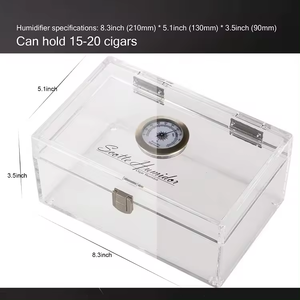 Scatola <span class=keywords><strong>di</strong></span> sigari con umidificatore e igrometro Humidor in acrilico scatola per sigari <span class=keywords><strong>che</strong></span> può contenere circa 16-20 sigari - Product Image 4