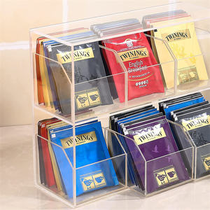 Boîte à condiments en acrylique transparent à <span class=keywords><strong>6</strong></span> compartiments Boîte de rangement pour sachets de thé - Product Image 4