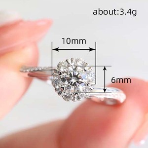 Anillo de Compromiso con Diseño de Ramo para Mujer, Elegante y Moderno, Joyería para el Dedo - Product Image 4