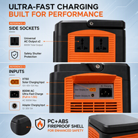 Station d'alimentation portable LiFePO4 multi-sorties 1200W 1152Wh, générateur solaire pour camping, camping-car et secours d'urgence
