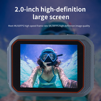 Nouvelle caméra étanche 5K avec stabilisateur d'image 6 axes, objectif grand angle 170°, écran HD 2,0 pouces, prises de vue verticales, filtre, caméra d'action pour la plongée