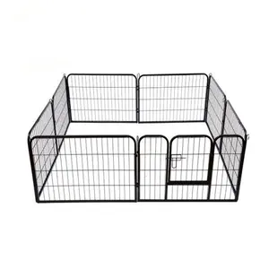 Grosir anjing tugas berat gerbang rumah-4 Ukuran Besi Galvanis 8-Panel Playpen Pet Tugas Berat 170107003 XL 80*100CM