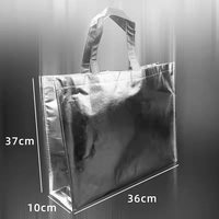 Sac fourre-tout personnalisé en or et argent bon marché, sacs de shopping de haute qualité pour vêtements, sac de shopping non tissé laminé