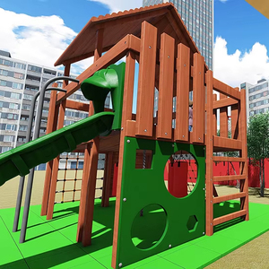 Khu vui chơi trẻ em ngoài trời nhiều kiểu dáng tùy chỉnh theo phong cách thể thao mạo hiểm mới của Trung Quốc, thiết bị chơi trẻ em, cầu trượt gỗ - Product Image 1