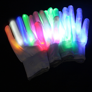 Gants LED Néon Guantes Brillant Halloween Fête Lumières Accessoires Flash Lumière Crâne Gants