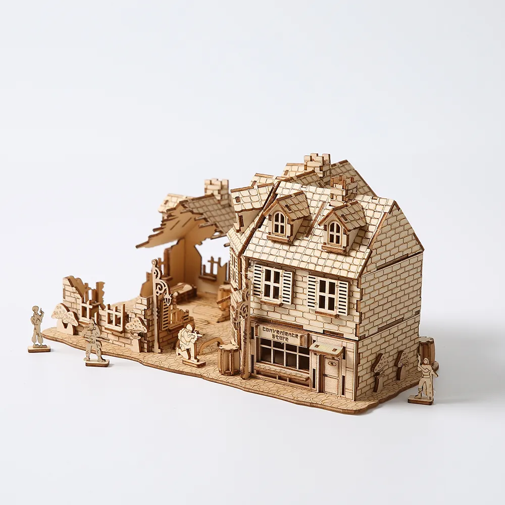 Diy Geschenk Spielzeug Krieg Architektur Modell Holz 3D Puzzle für Kinder