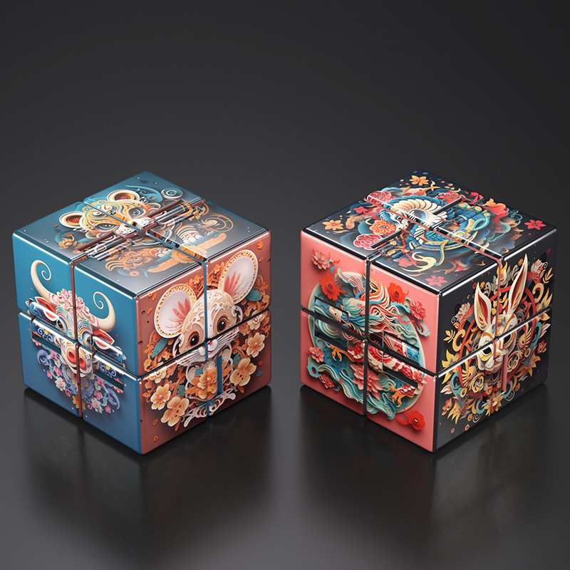 Visualización del efecto del cubo de Rubik infinito