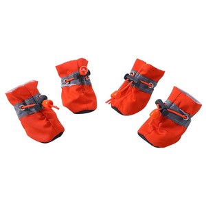 Chaussures pour chien à semelle souple, imperméables, bottes de pluie d'extérieur, protège-pattes petits modèles, rouge, bleu, noir, réfléchissantes, décoratives, chaudes - Product Image 5