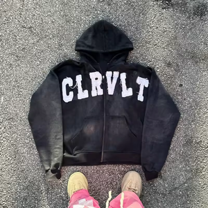 <span class=keywords><strong>Felpe</strong></span> con Zip Personalizzate con Logo, Streetwear di Alta Qualità per Uomo, Stampa 3D in Rilievo <span class=keywords><strong>Y2k</strong></span>, <span class=keywords><strong>Felpe</strong></span> Oversize - Product Image 1