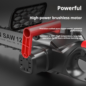 Scie à chaîne sans fil haute puissance de 12 pouces, moteur sans balais à double batterie avec outil de coupe du bois de qualité industrielle - Product Image 4