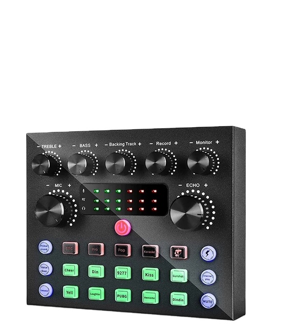 V8S Audio USB External Sound Card Headset Microphone Voice Changer Entertainment Streamer Live Broadcast For Pc Phone Computer