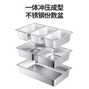 Étagère de présentation alimentaire en acier inoxydable avec couvercles, plateau de buffet 3 compartiments pour hôtel, restaurant, restauration - Product Image 5