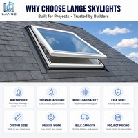 Claraboya de Aluminio Contemporánea de Alta Gama LANGE, Ventana de Techo Plano con Vidrio Resistente a Huracanes para Villas de Playa