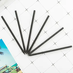 Schwarzer Bleistift Premium-Qualität 7 Zoll runde, sechseckige Form Benutzer definiertes Logo Schwarzer Holz stift, HB-Bleistift