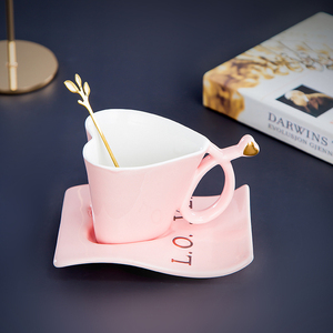 Ensemble <span class=keywords><strong>de</strong></span> tasses à <span class=keywords><strong>café</strong></span> et sous-verres personnalisés, en céramique, en cadeau, pour les amoureux, 1 pièce - Product Image 1