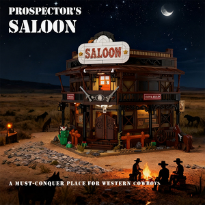 Cayi Tây Saloon ánh sáng xây dựng gạch thiết lập 2085 pcs cũ Tây Saloon dẫn ánh sáng xây dựng xây dựng mô hình thiết lập đồ chơi - Product Image 2