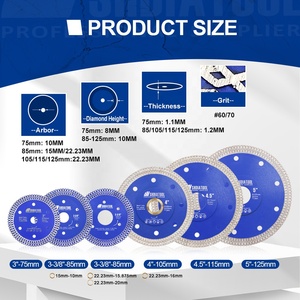 Lames de scie circulaire turbo diamantées à mailles super fines de type X de 105 à 350 <span class=keywords><strong>mm</strong></span>, <span class=keywords><strong>disque</strong></span> de coupe pour <span class=keywords><strong>carrelage</strong></span> en porcelaine et marbre - Product Image 4