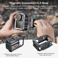Pour SmallRig Cage de protection pour DJI Osmo Action 5 Pro 3 4 étui pour appareil photo en alliage d'aluminium chaussure froide-4119C Mic Action 5 Pro