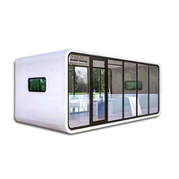 Cabine en acier de type Apple personnalisable pour l'extérieur, structure en acier, camping panoramique, séjour à domicile, salon mobile, réception, cabine en acier de type Apple