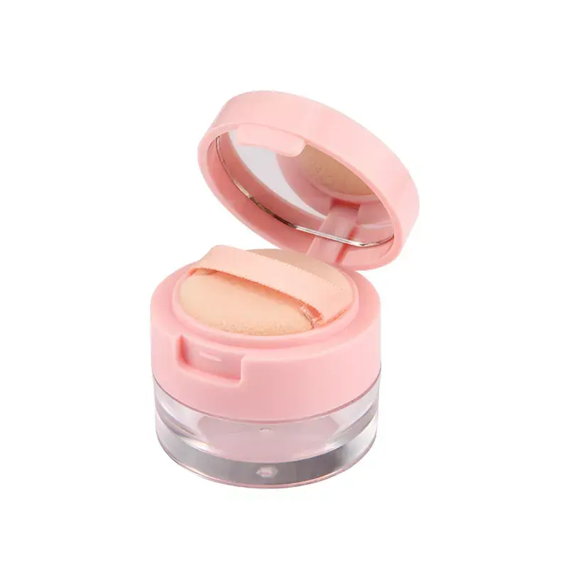 Pots de tamis cosmétique avec miroir marque privée rose petit pot de poudre libre de 3g 5g avec bouffée