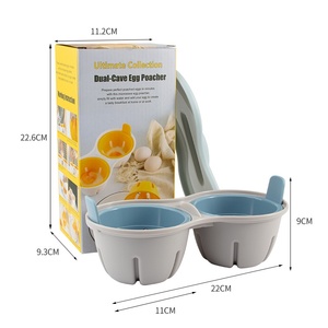 Vaporera Ecológica de Doble Orificio con Tapa, Compatible con Microondas, Caja de Plástico para Cocinar al Vapor, Bandeja para Cocinar Huevos al Vapor - Product Image 5