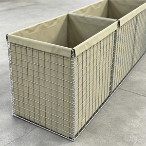 Barrière anti-inondation <span class=keywords><strong>Hesco</strong></span> robuste, déployable rapidement, avec boîte gabion doublée de géotextile pour la défense civile et le contrôle de l'érosion - Product Image 2