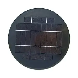 全黑小圆形太阳能玻璃50毫米100毫米150毫米200毫米定制迷你太阳能电池板圆形太阳能模块5W 10W 15W用于发光二极管灯