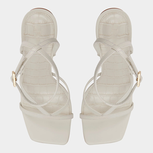 <span class=keywords><strong>รองเท้า</strong></span>แตะผู้หญิงสีขาวลายจระเข้ประดับลูกปัดหลากสีสัน <span class=keywords><strong>ส้น</strong></span>บล็อก สายรัดข้อเท้า เปิดนิ้วเท้า <span class=keywords><strong>รองเท้า</strong></span>สำหรับงานปาร์ตี้ - Product Image 6