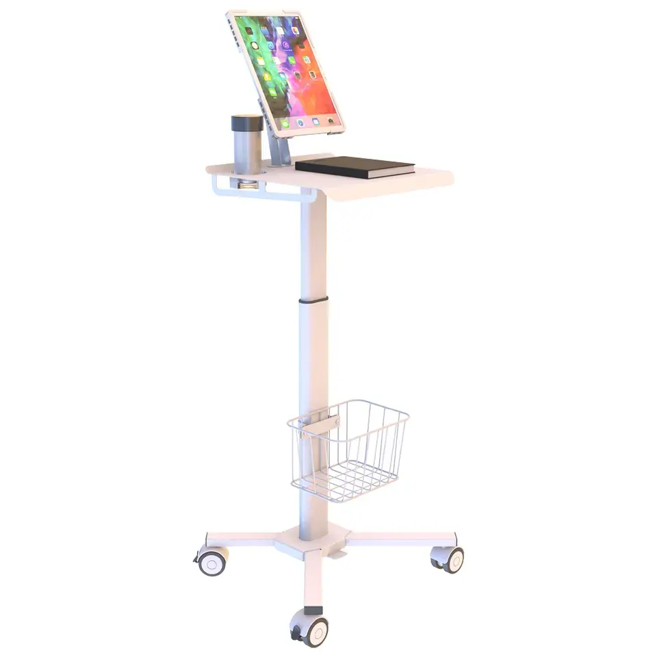 Chariot médical pour hôpital ABS, chariot d'ordinateur portable, utilisation en clinique dentaire avec supports de roues