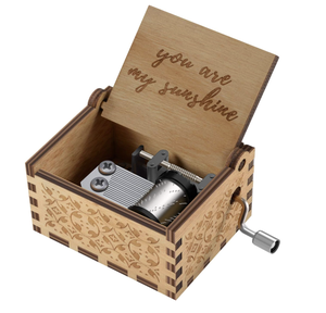 Wood Music Boxes Laser Engraved Vintage Wooden <strong>Sunshine</strong> Musical Box <strong>Gifts</strong> for Girlfriend,Boyfriend,Family Friends - Product Image 1