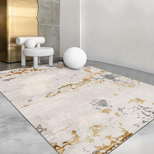 Vendita diretta decorazione nordica <span class=keywords><strong>Beige</strong></span> <span class=keywords><strong>e</strong></span> <span class=keywords><strong>grigio</strong></span> disegno astratto striscia da pavimento di lusso stampato grandi tappeti semplici tappeti <span class=keywords><strong>e</strong></span> tappeti - Product Image 4