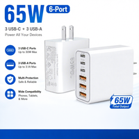 Adaptateur d'alimentation en gros OEM ODM GaN 65W PD3.0 5V/3A avec protection OVP pour ordinateur portable et téléphone portable