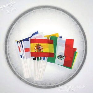 Флажки ручные из полиэстера с цифровой печатью на заказ (OEM/ODM), 14x21 см/5.5x8.2 дюйма, с логотипом, для размахивания - Product Image 3