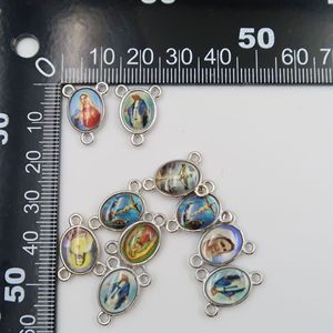 Colgante <span class=keywords><strong>de</strong></span> rosa, accesorios <span class=keywords><strong>de</strong></span> medallón, accesorios triangulares <span class=keywords><strong>de</strong></span> madera <span class=keywords><strong>de</strong></span> Jesús, abalorio católico, Rosario <span class=keywords><strong>de</strong></span> oración religiosa, conector Manual DIY - Product Image 4