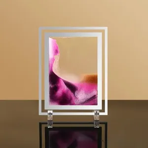 Prix d'usine <span class=keywords><strong>Sablier</strong></span> créatif en verre liquide <span class=keywords><strong>3D</strong></span> de 7 pouces avec sable mouvant - Product Image 4