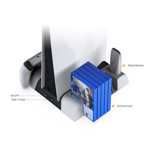 ขาตั้งระบายความร้อนคอนโซล PS5 พร้อมที่วางคอนโทรลเลอร์คู่และไฟแสดงสถานะสำหรับอุปกรณ์เสริมเกม PS5 - Product Image 4