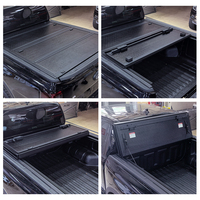 Couverture de benne de camion pliable en quatre parties en aluminium imperméable pour GMC Silverado 5,8 pi/6,4 pi Chevrolet Colorado Toyota Ranger