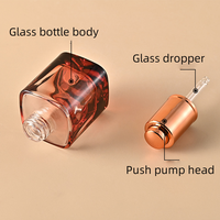 Flacon compte-gouttes en verre 40 ml, carré plat avec bouchon à vis pour les gouttes oculaires, huile essentielle de voyage, emballage cosmétique
